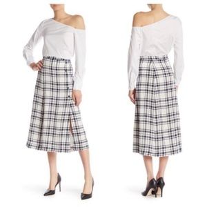 NWT Theory Side button Plaid Skirt